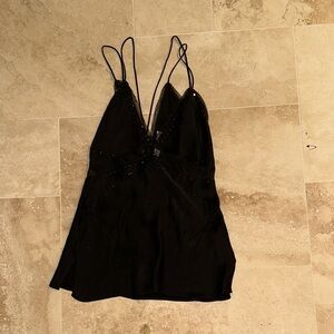 Zara Black Embellished Top